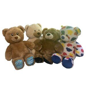 Build a Bear Lot of 4 Plush Stuffed Animal Toys Teddy Bear Hearts Birthday